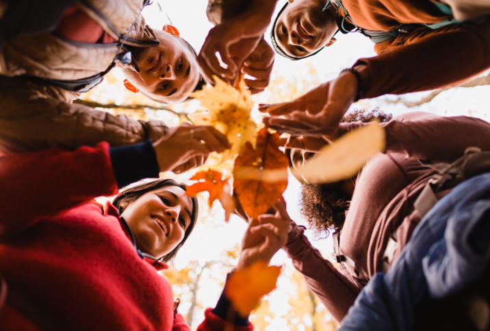 Connecting people outside horizontal 2x