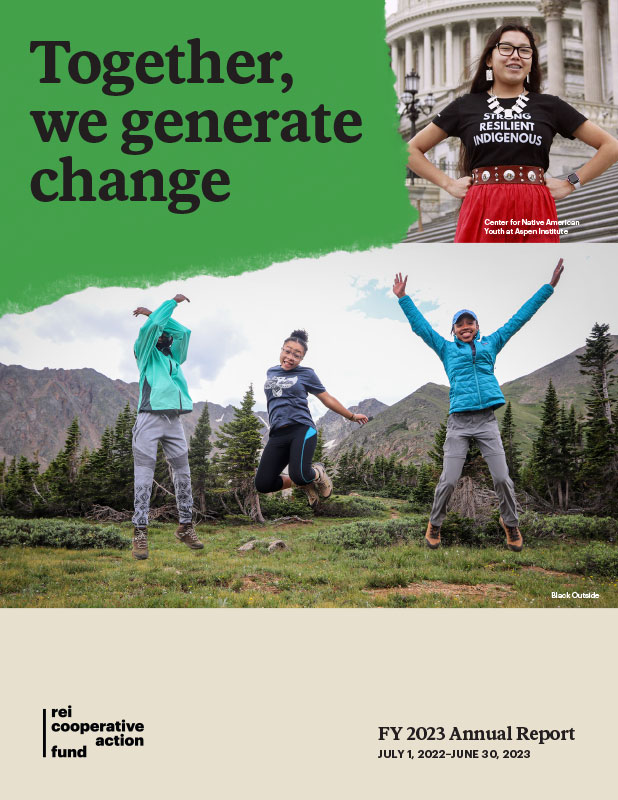 Front cover of the REI Cooperative Action Fund annual report